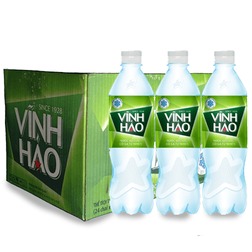 Nước khoáng Vĩnh Hảo có gas 500ml